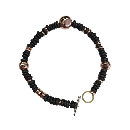 Bracciale DoDo Rondelle Titanio e Pepite Oro Rosa