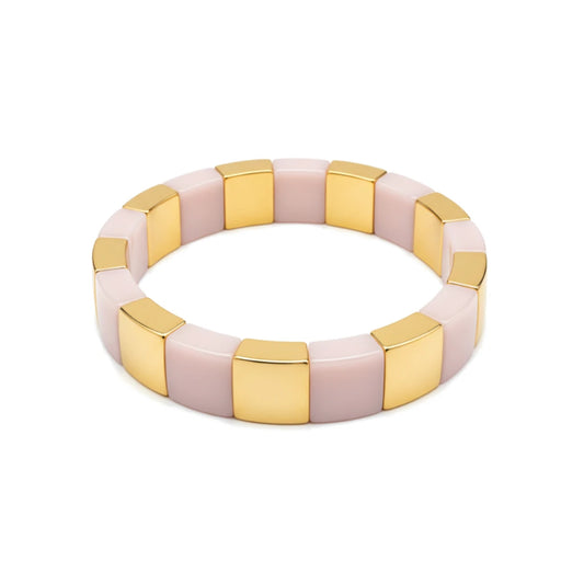 Bracciale Domino Quadrato Oro Giallo e Rosa