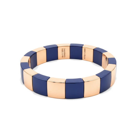 Bracciale Domino Quadrato Oro Rosa e Blu
