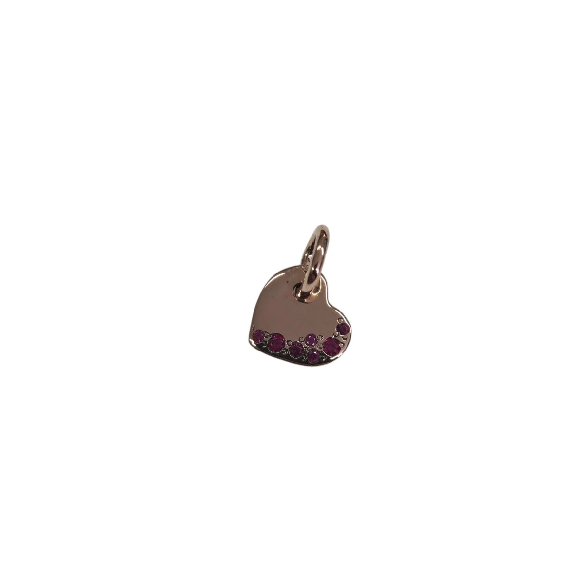 Charm DoDo Cuore Oro Rosa e Spinelli Rossi