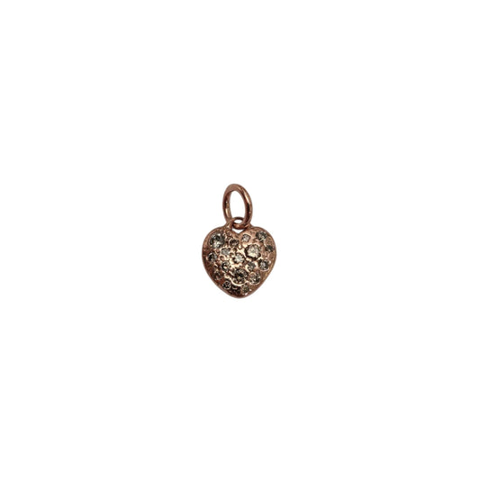 Charm DoDo Cuore Oro Rosa e Diamanti Brown