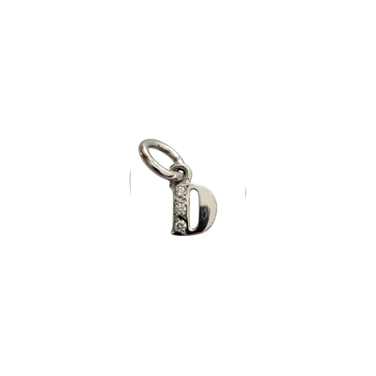 Charm DoDo Lettera D oro bianco e diamanti