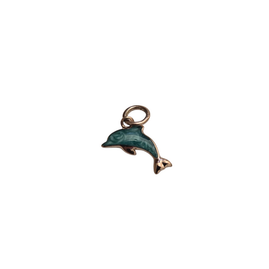 Charm DoDo Delfino Oro Rosa e Smalto Azzurro
