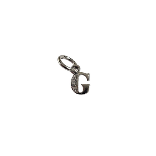 Charm DoDo Lettera G oro bianco e diamanti