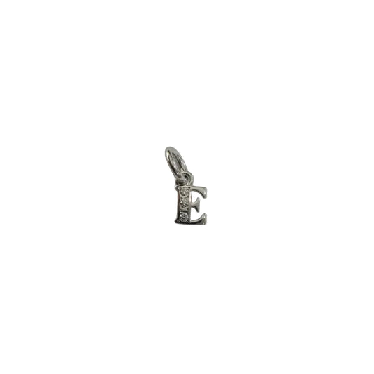Charm DoDo Lettera E oro bianco e diamanti
