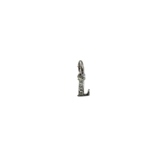 Charm DoDo Lettera L oro bianco e diamanti