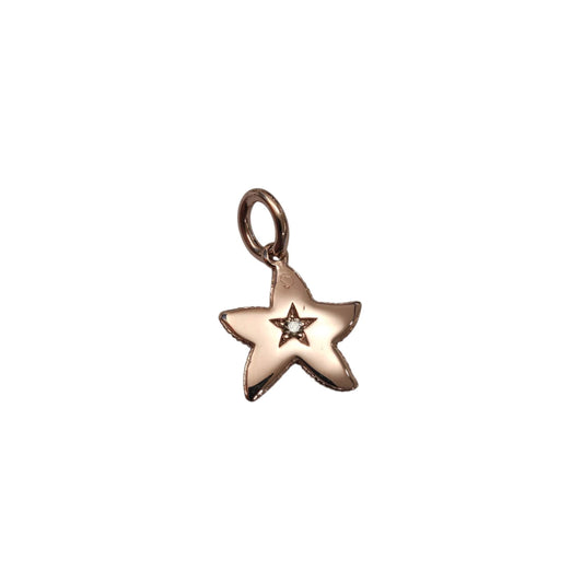 Charm DoDo Stella Oro Rosa Contorno Diamanti Brown