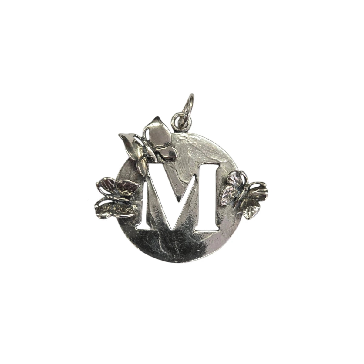 Charm Lettera M con Farfalle