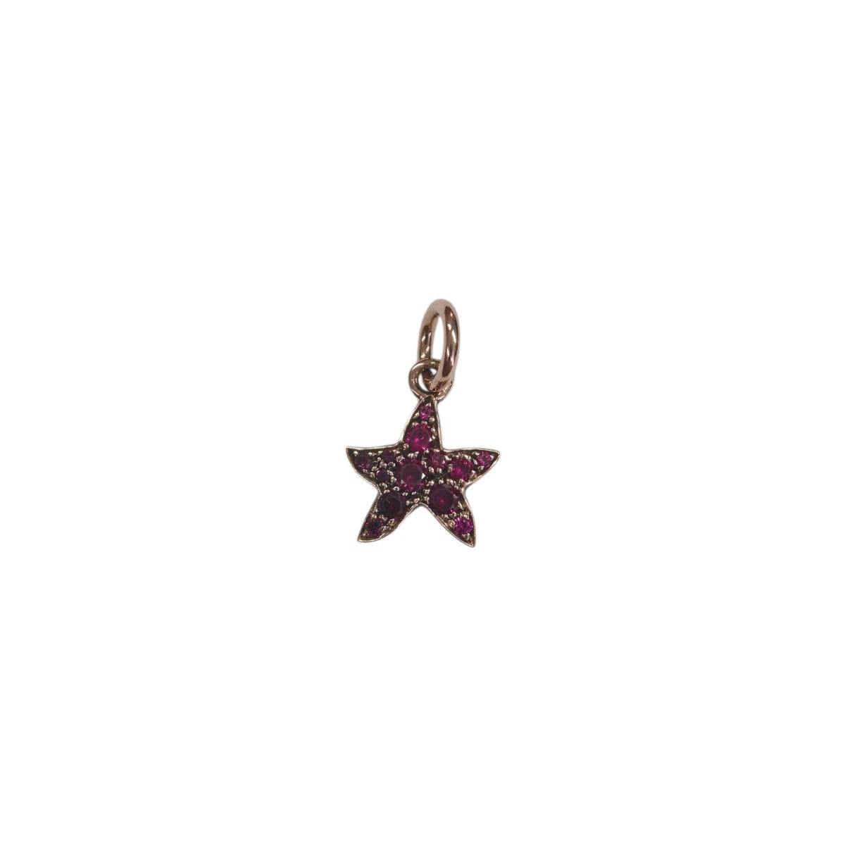 Charm DoDo Stella Oro Rosa e Spinelli Rossi