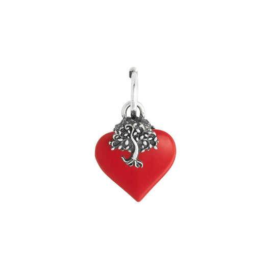 charm cuore albero della vita rosso