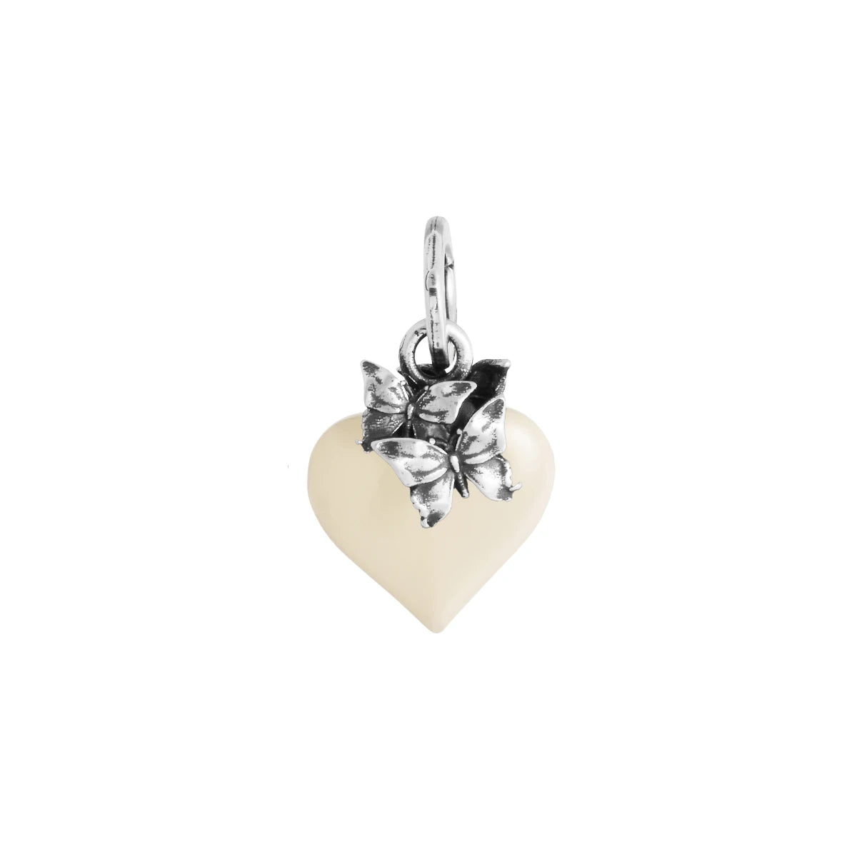 charm cuore farfalle avorio