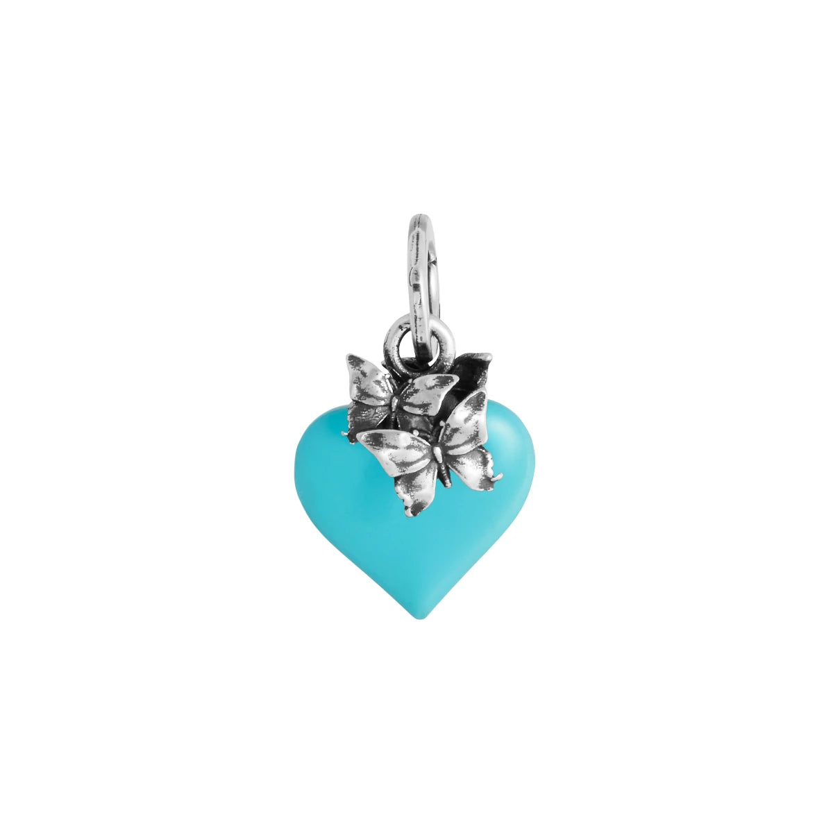 charm cuore farfalle azzurro