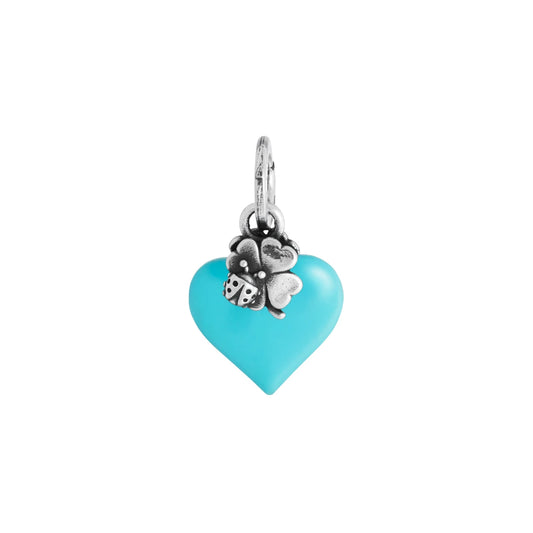 charm cuore lucky azzurro