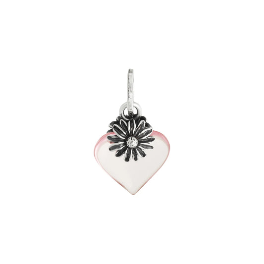 charm cuore margherita rosa