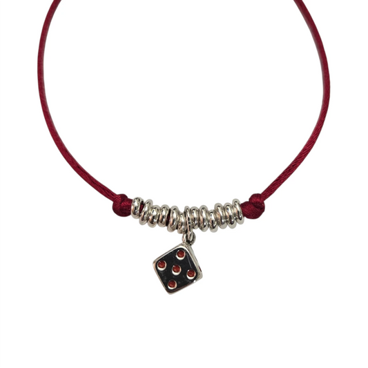 Collana DoDo Cordino con Charm Dado e Rondelle