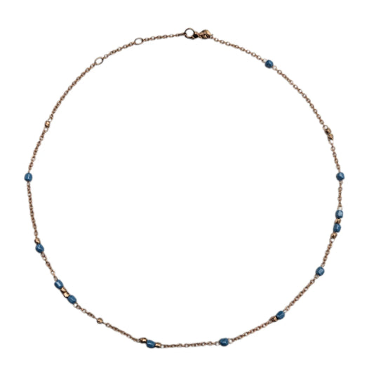 Collana DoDo Mini Granelli Ceramica Azzurra