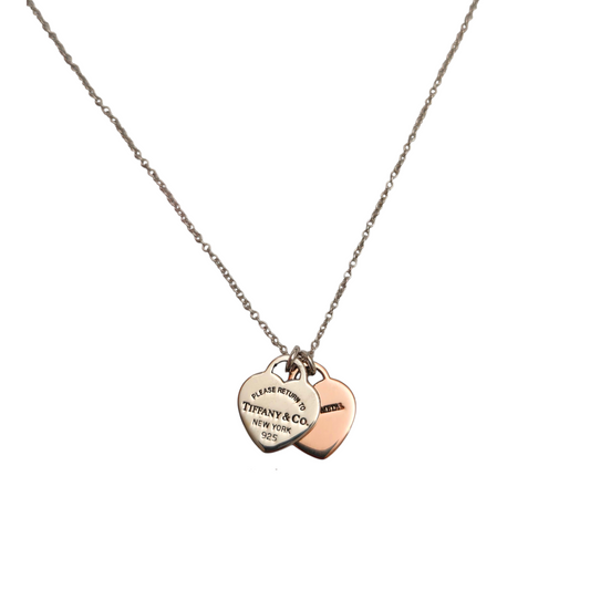 Collana Tiffany Double Heart Tag con Cuore Rubedo
