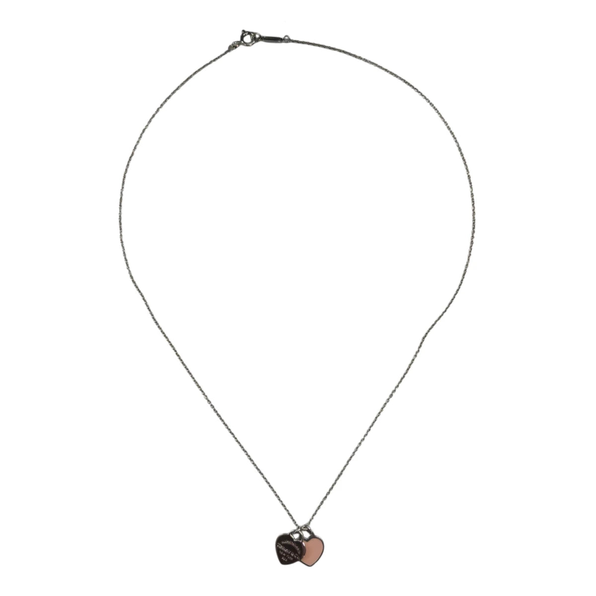 Collana Tiffany Return To Tiffany Due Cuori Smalto Rosa