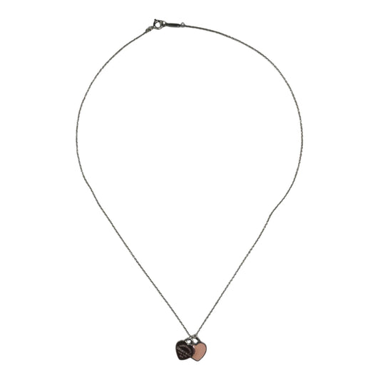Collana Tiffany Return To Tiffany Due Cuori Smalto Rosa