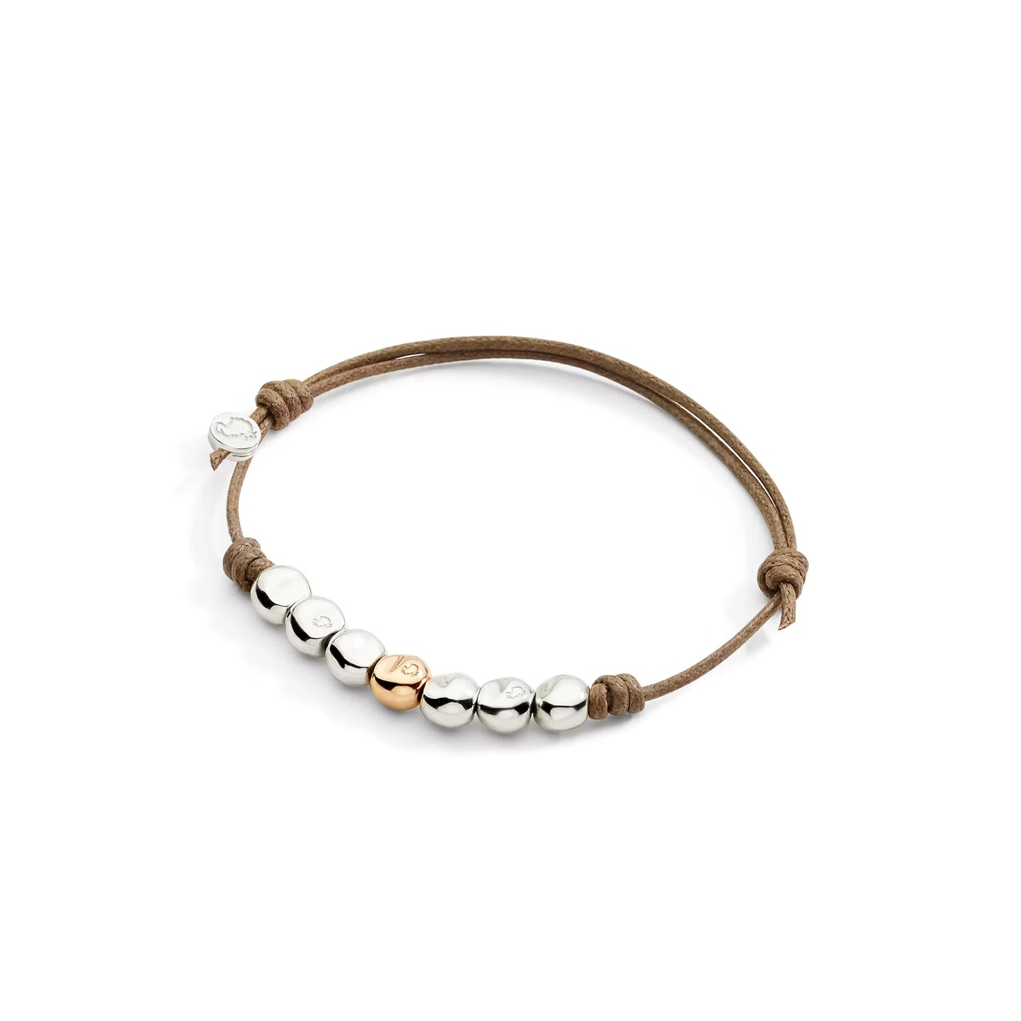 Bracciale Cordino sottile sei mini pepite e mini piccola rosa