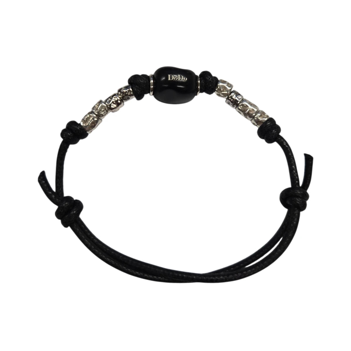 Bracciale Cordino DoDo 8 Granelli e Pepita Nera