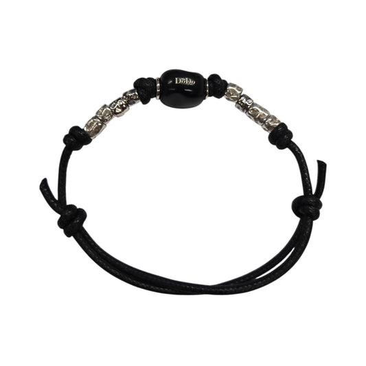 Bracciale Cordino DoDo 8 Granelli e Pepita Nera