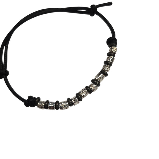 Bracciale Cordino DoDo Granelli e Rondelle Titanio