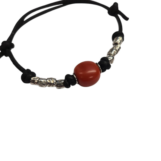 Bracciale Cordino DoDo Pepita Rossa e Granelli