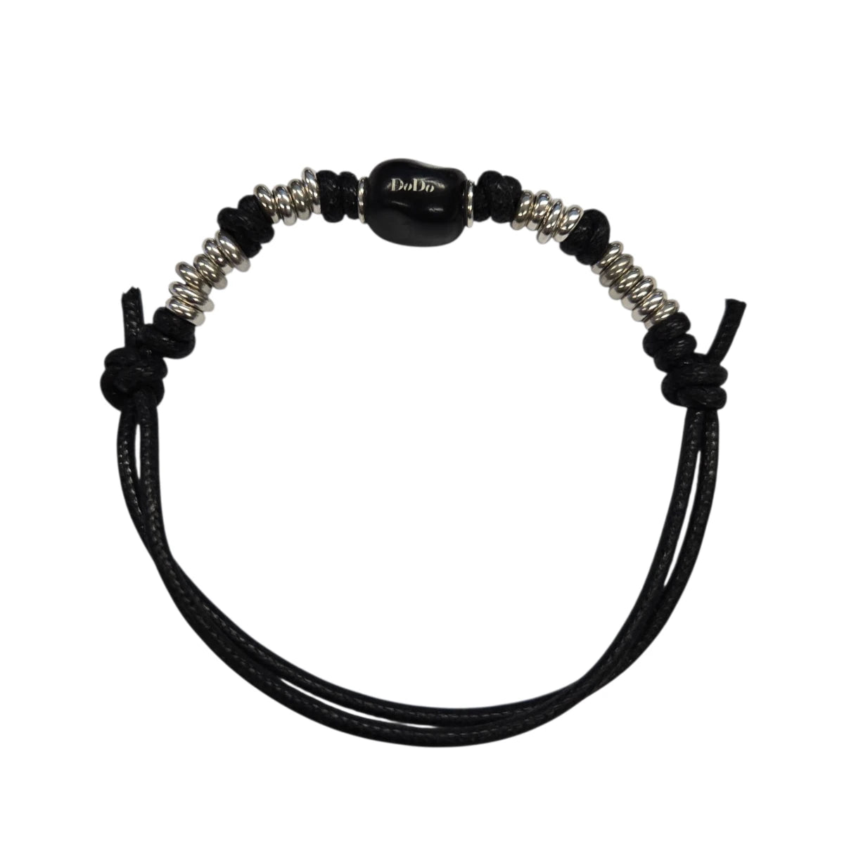 Bracciale Cordino DoDo Rondelle e Pepita Nera