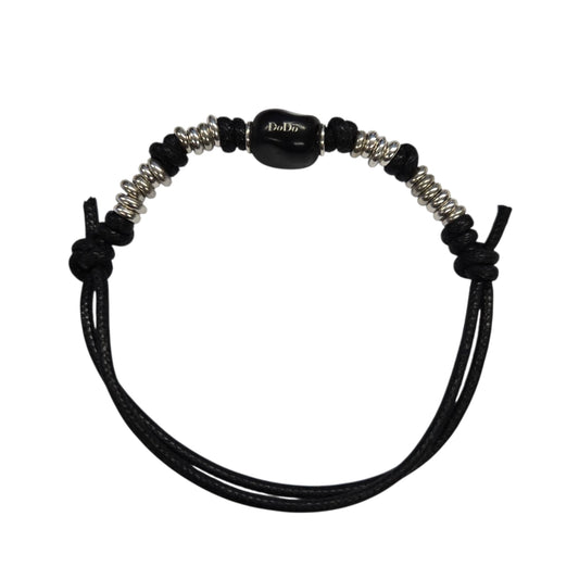 Bracciale Cordino DoDo Rondelle e Pepita Nera