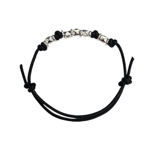Bracciale DoDo cordino nero borchie e rondelle