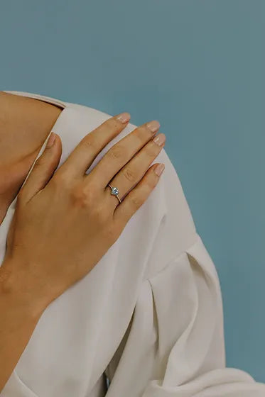 Anello acquamarina cuore