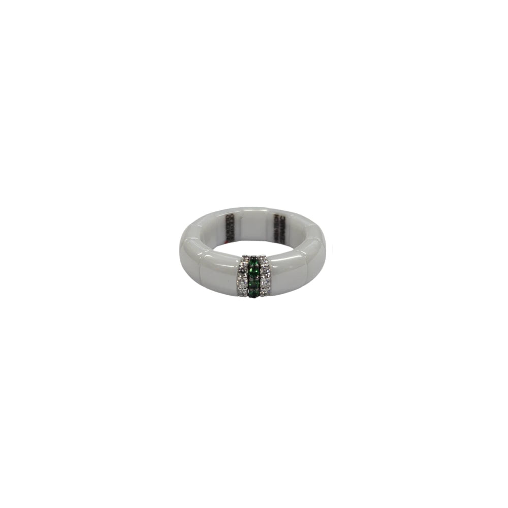 Anello Pura Bianco con Peridoto