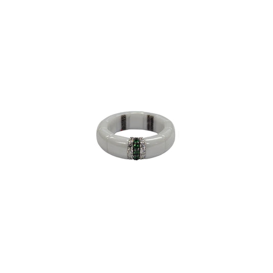 Anello Pura Bianco con Peridoto