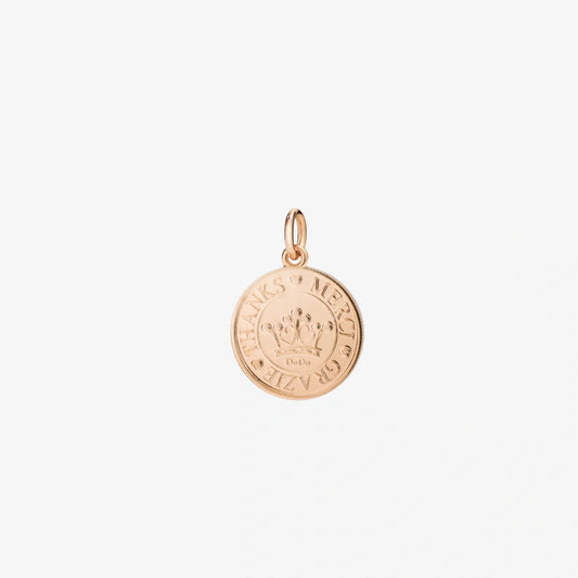Ciondolo moneta oro rosa