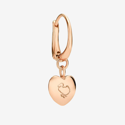 orecchino cuore oro rosa pendente