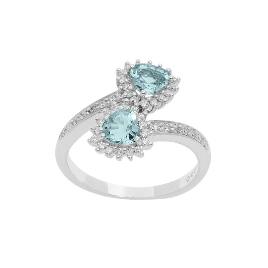 Anello toi et moi cuori contorno