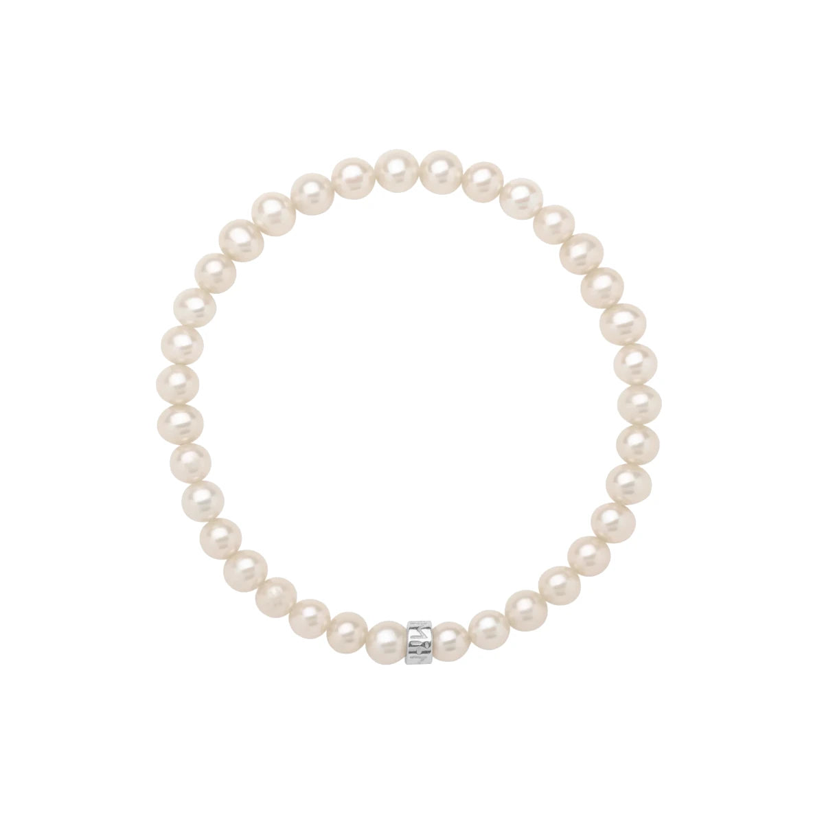 Bracciale Elastica con Perle Bianche