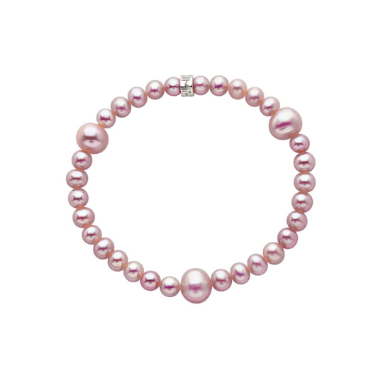 Bracciale Elastica con Perle Viola di Diverse Dimensioni
