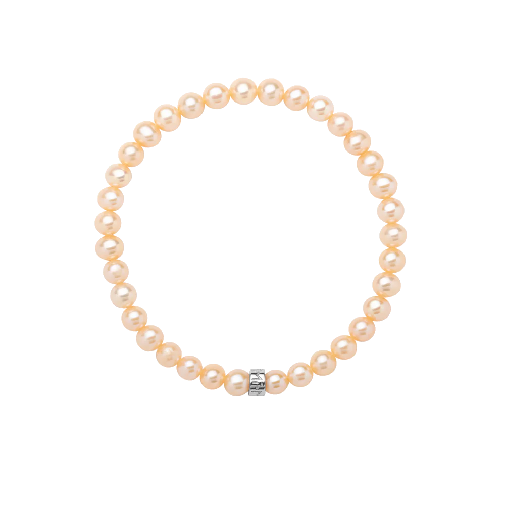 Bracciale Elastica con Perle Rosa