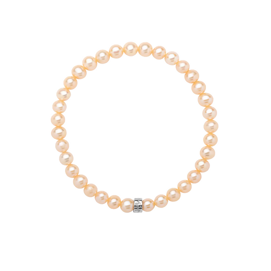 Bracciale Elastica con Perle Rosa