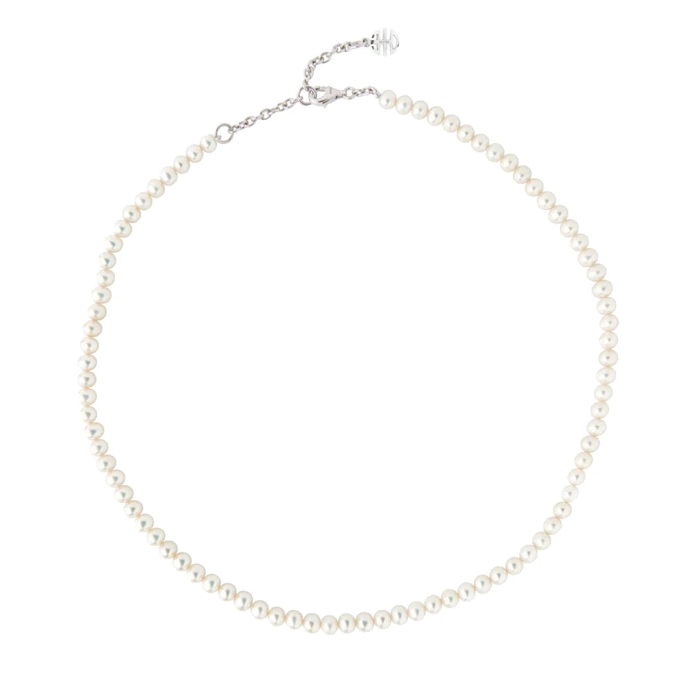 Collana di perle bianche e charm Ognibene