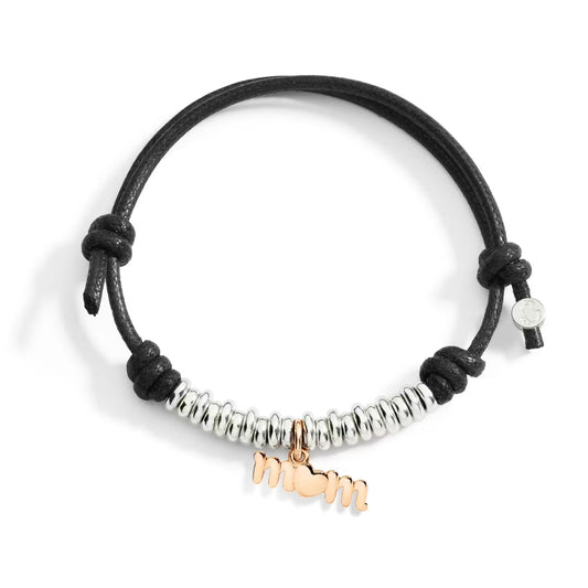 Bracciale Cordino Spesso Charm Mom e Rondelle