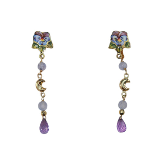 Orecchini Violette Pendenti