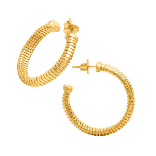 Orecchini Tubogas Cerchio Grandi Dorati