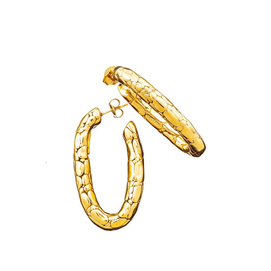Orecchini Ovale Croco