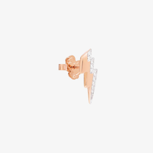 Orecchino stud fulmine diamanti bianchi