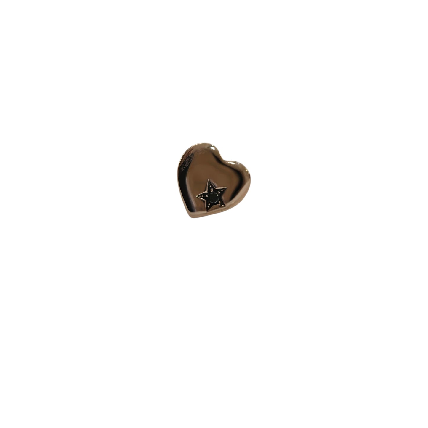 Mono Orecchino DoDo Stud Cuore Diamante Nero