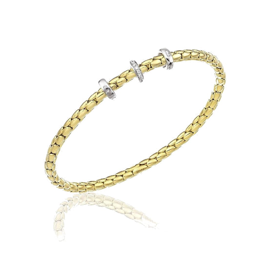 Bracciale stretch spring giallo tra anelli